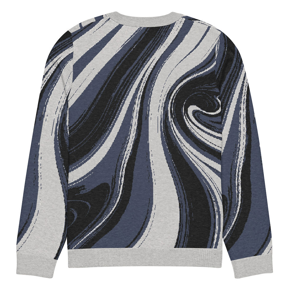 Thumbnail: Monday Blues Pouring Acrylic Knitted crew neck sweater