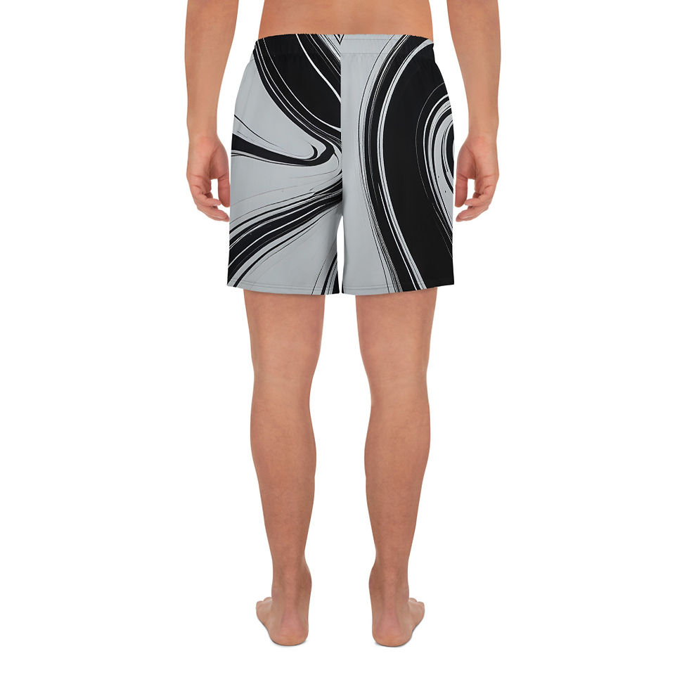 Thumbnail: B&W Abstract Men's Recycled Athletic Shorts