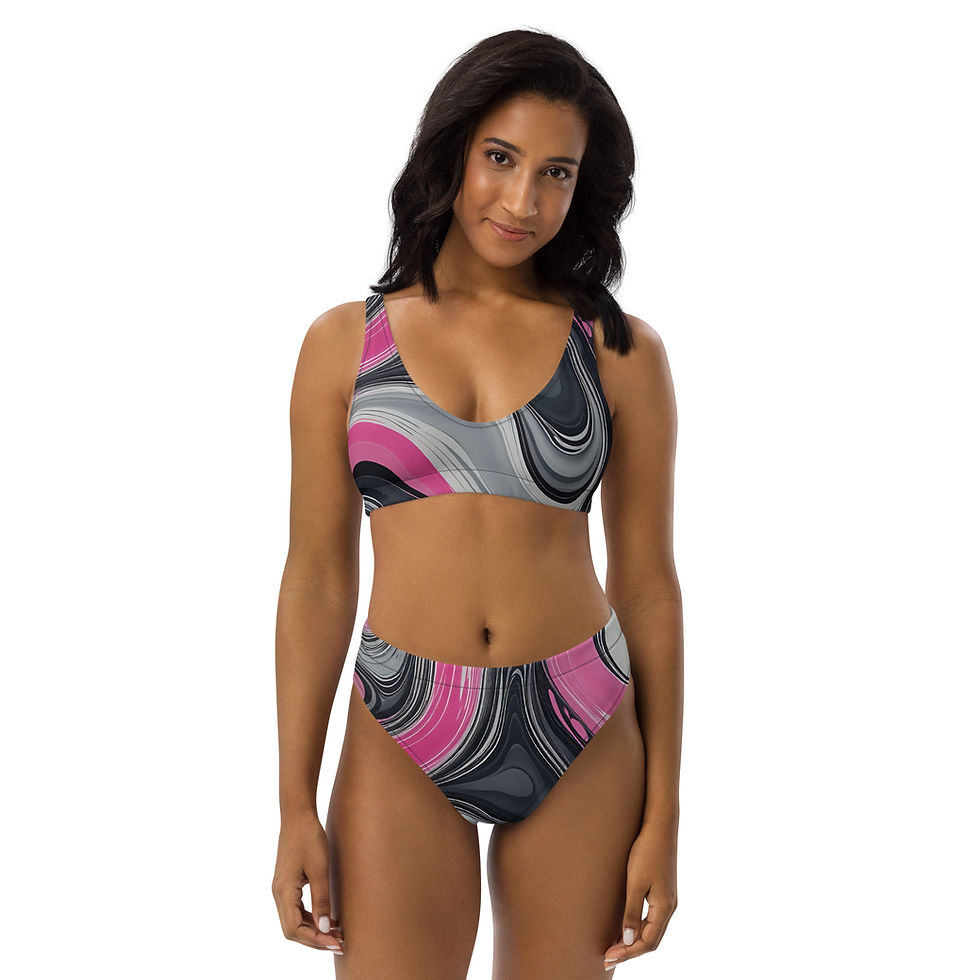 Thumbnail: Dawn Petal Recycled high-waisted bikini
