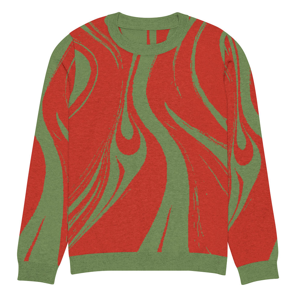 Thumbnail: Abstract Xmas Knitted Crew Neck Sweater