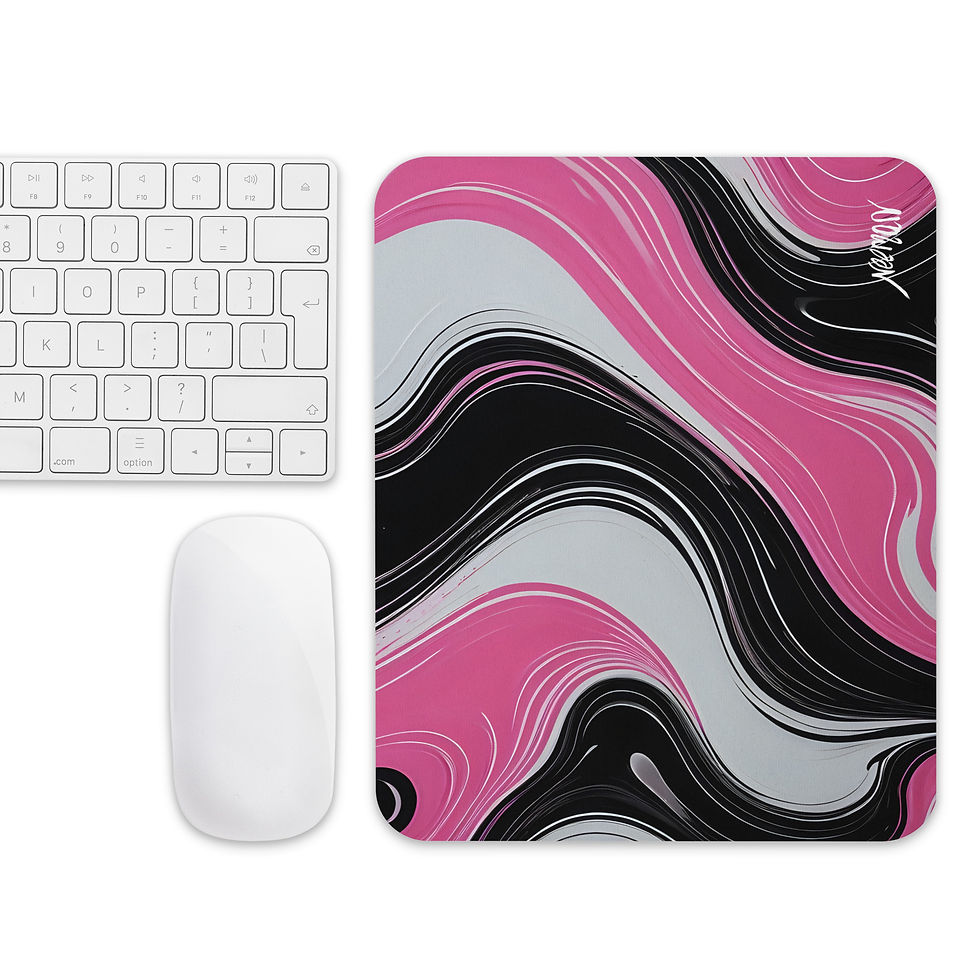 Thumbnail: Embrace the Trinity: "Triad" Black, Pink, and White Mousepad