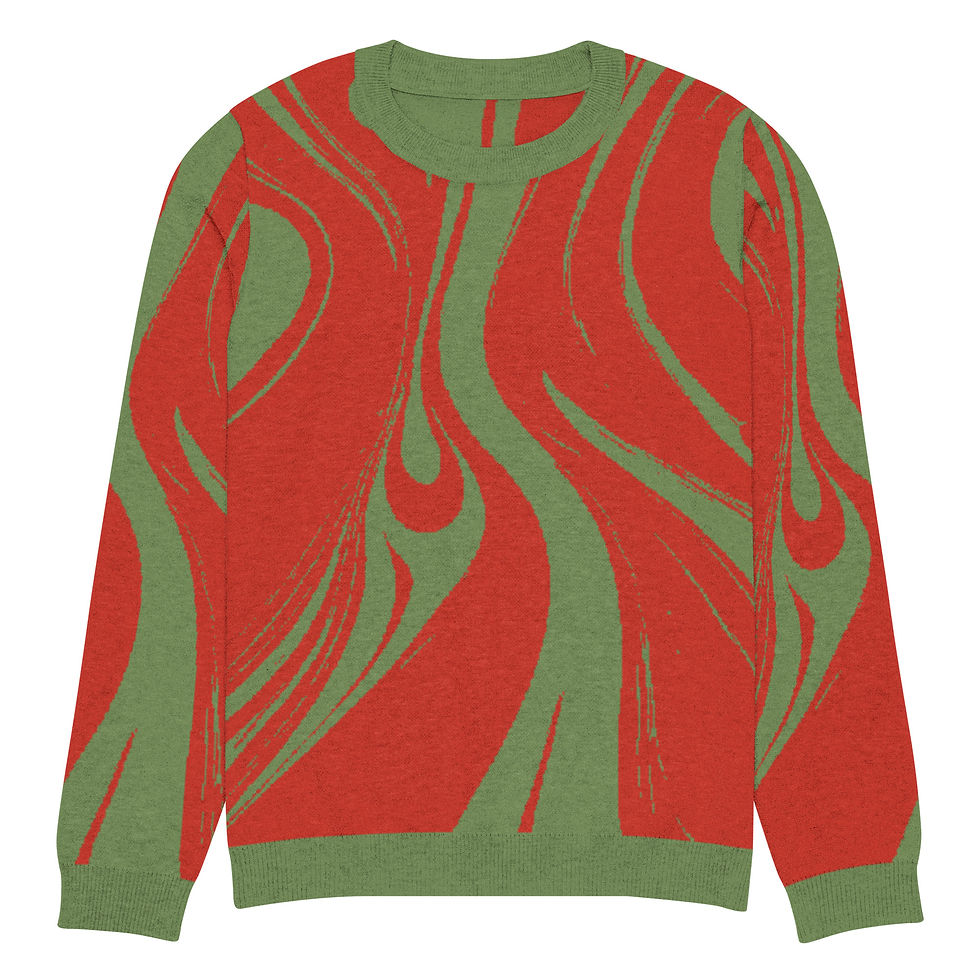 Thumbnail: Abstract Xmas Knitted Crew Neck Sweater
