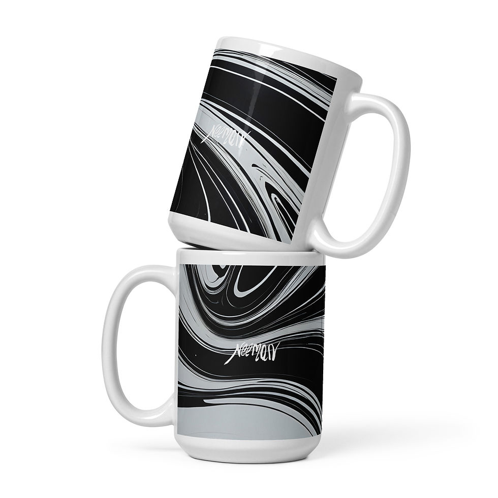 Thumbnail: B&W White glossy mug
