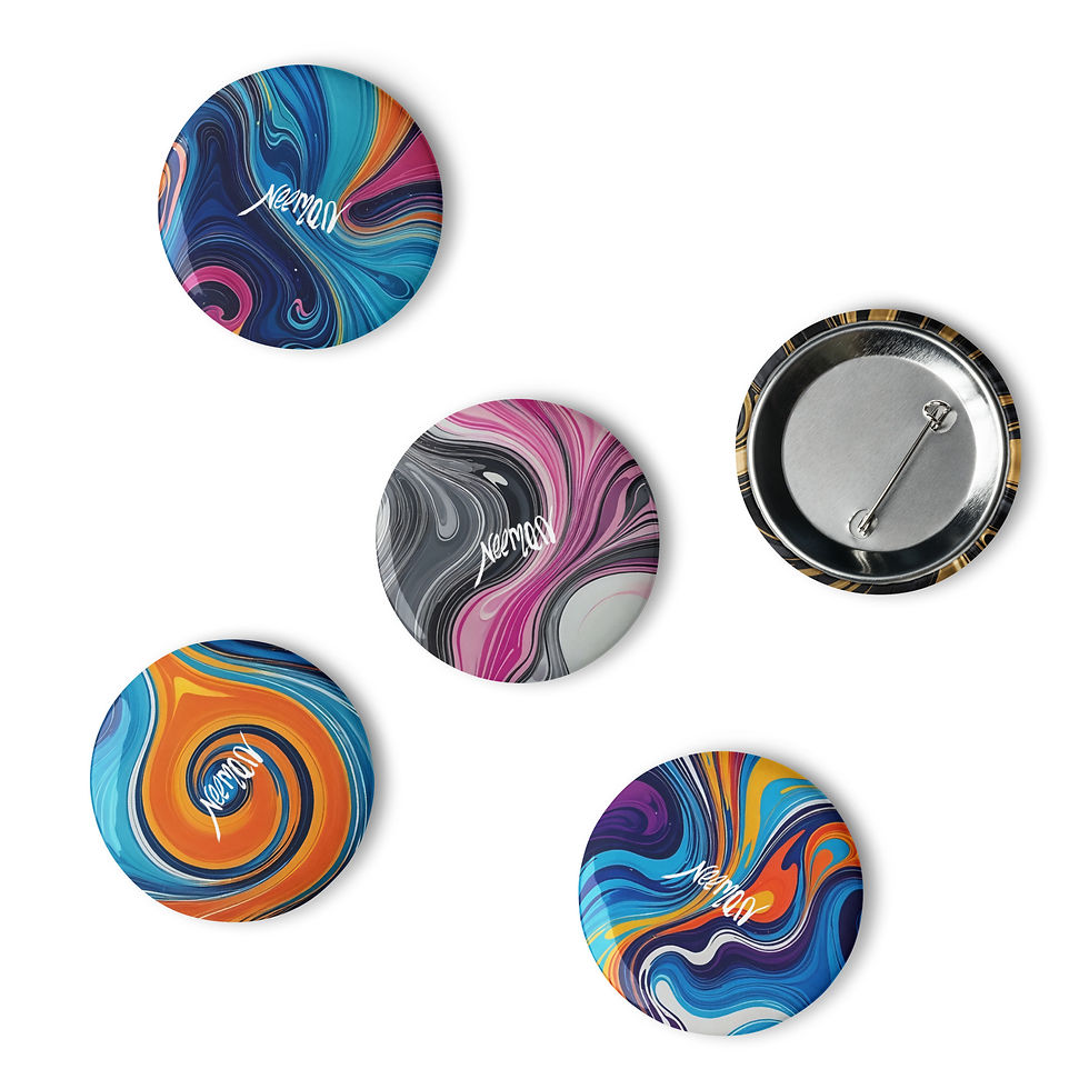 Thumbnail: Set of Abstract Art pin buttons #2