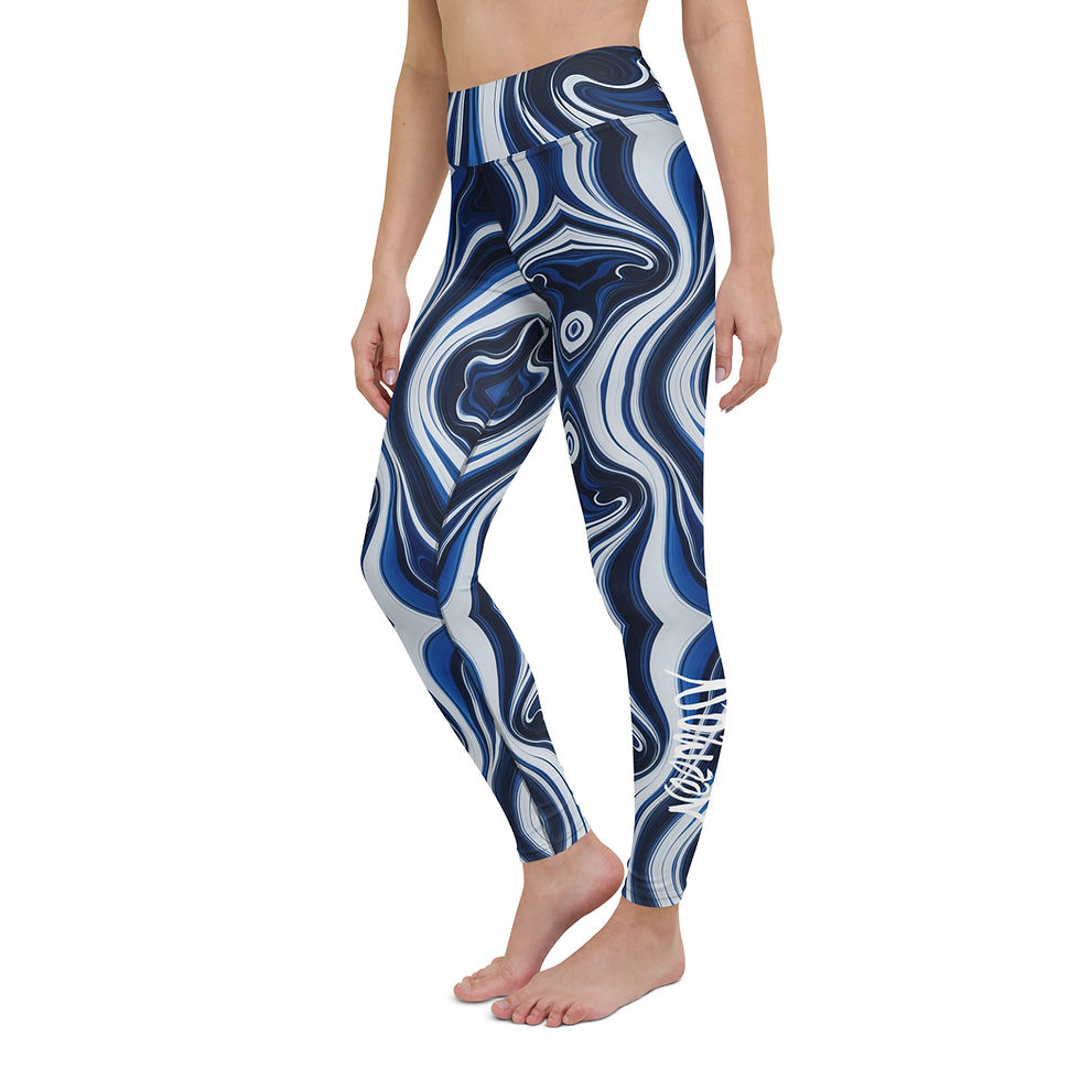 Thumbnail: Deep ocean Kaleidoscope Yoga Leggings