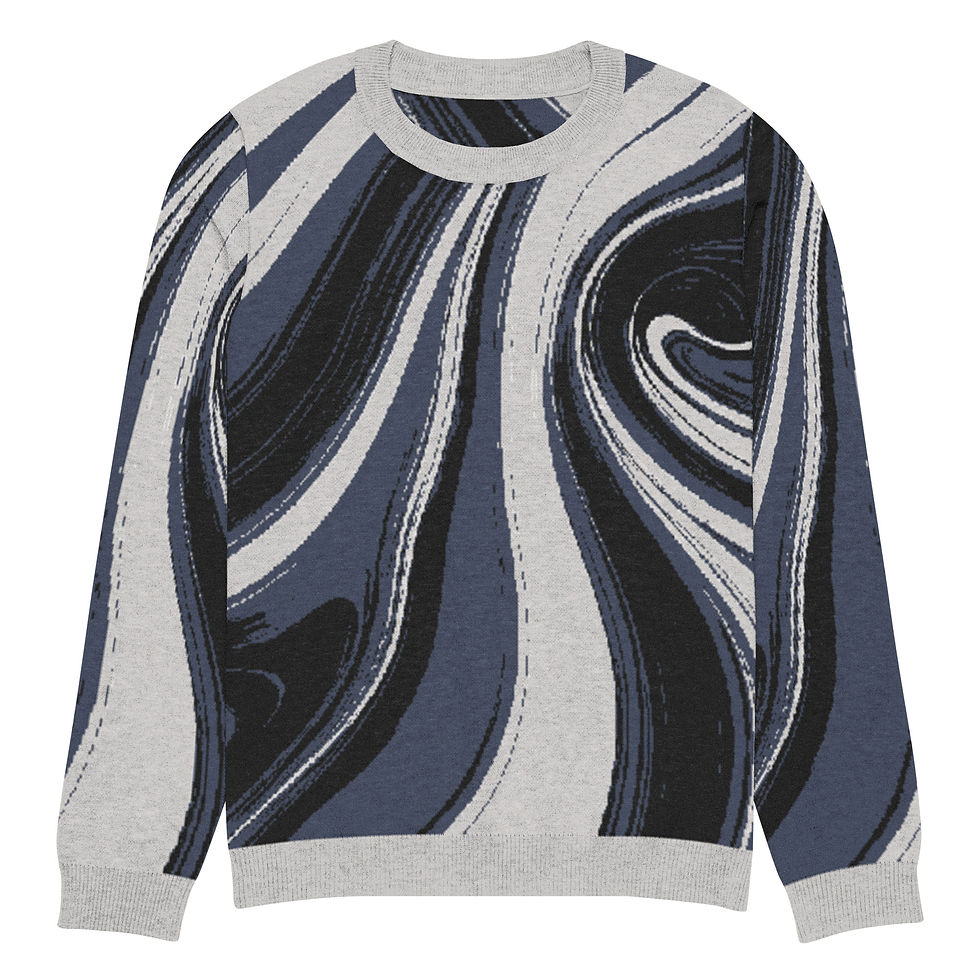 Thumbnail: Monday Blues Pouring Acrylic Knitted crew neck sweater