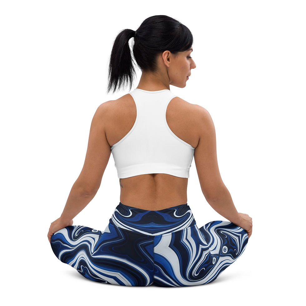 Thumbnail: Deep ocean Kaleidoscope Yoga Leggings