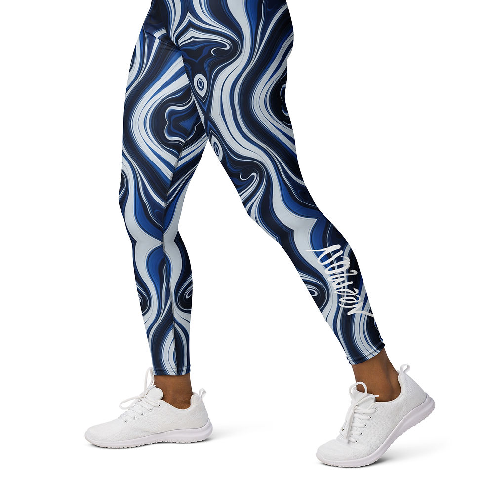 Thumbnail: Deep ocean Kaleidoscope Yoga Leggings