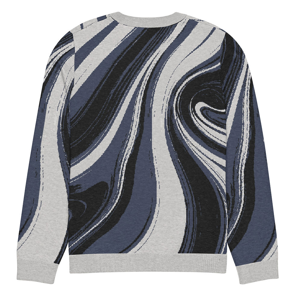 Thumbnail: Monday Blues Pouring Acrylic Knitted crew neck sweater