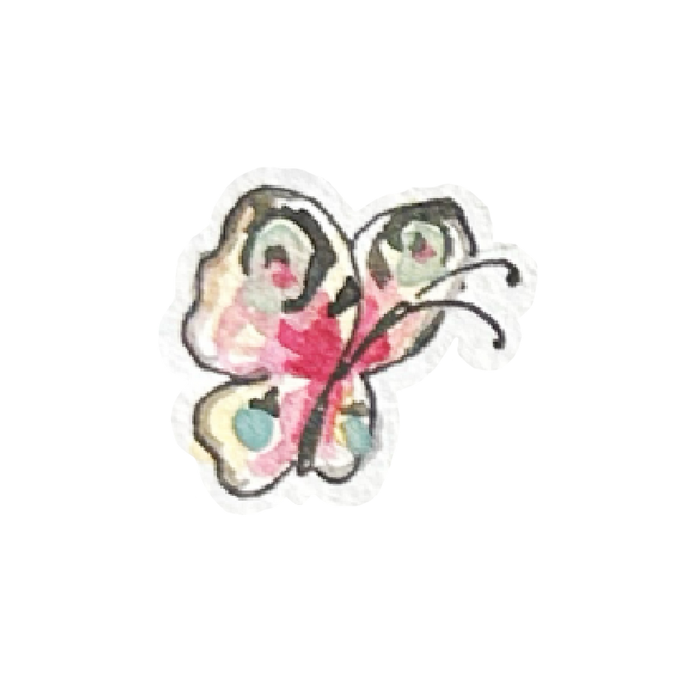 red butterfly watercolour sticker