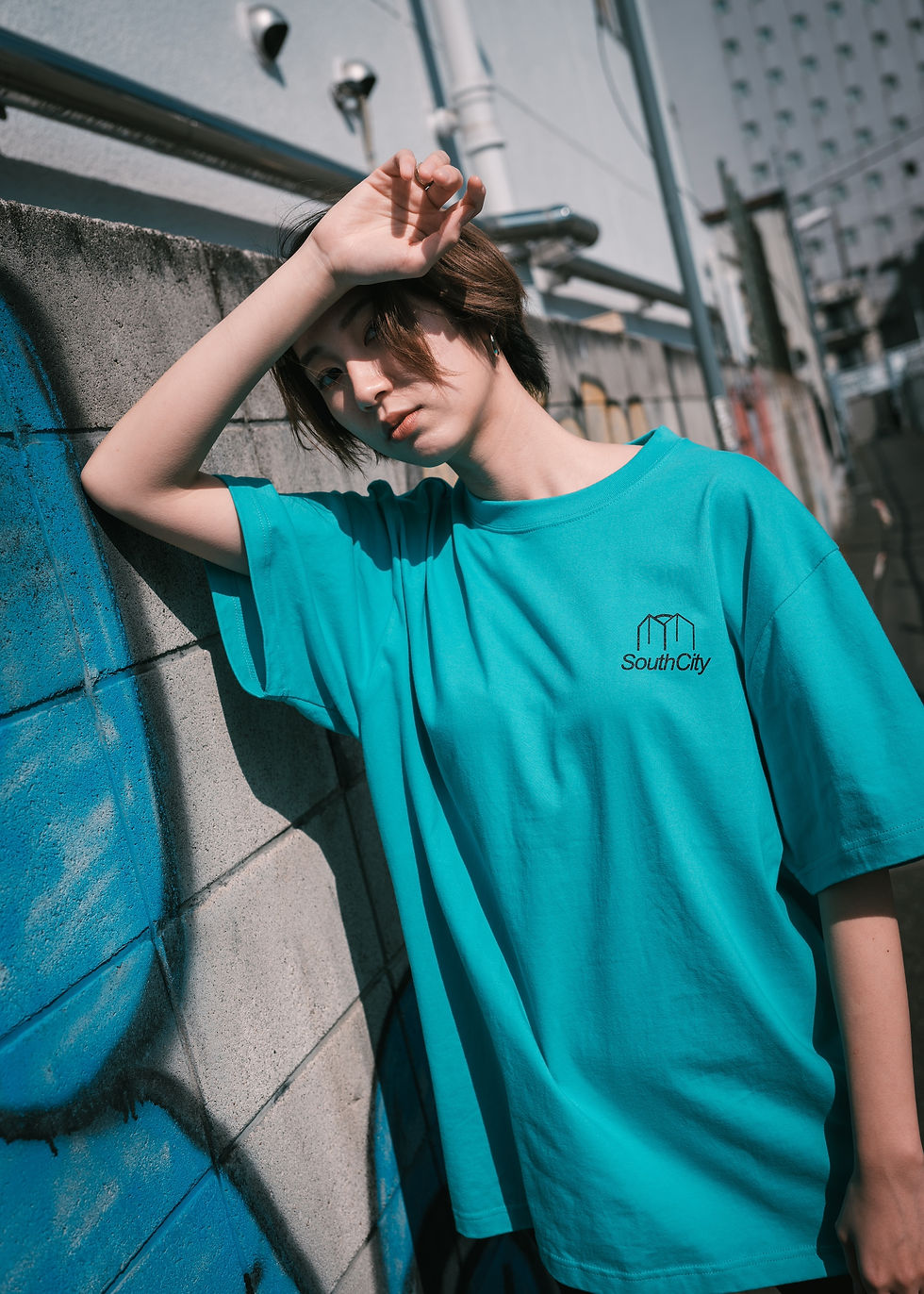 サムネイル： "804" OVER SIZE TEE.(Turquoise blue)