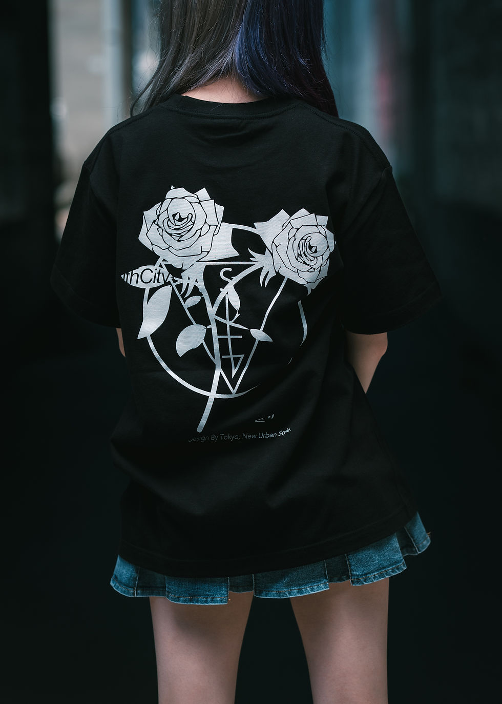 サムネイル： "ROSE" OVER SIZE TEE.(Black)