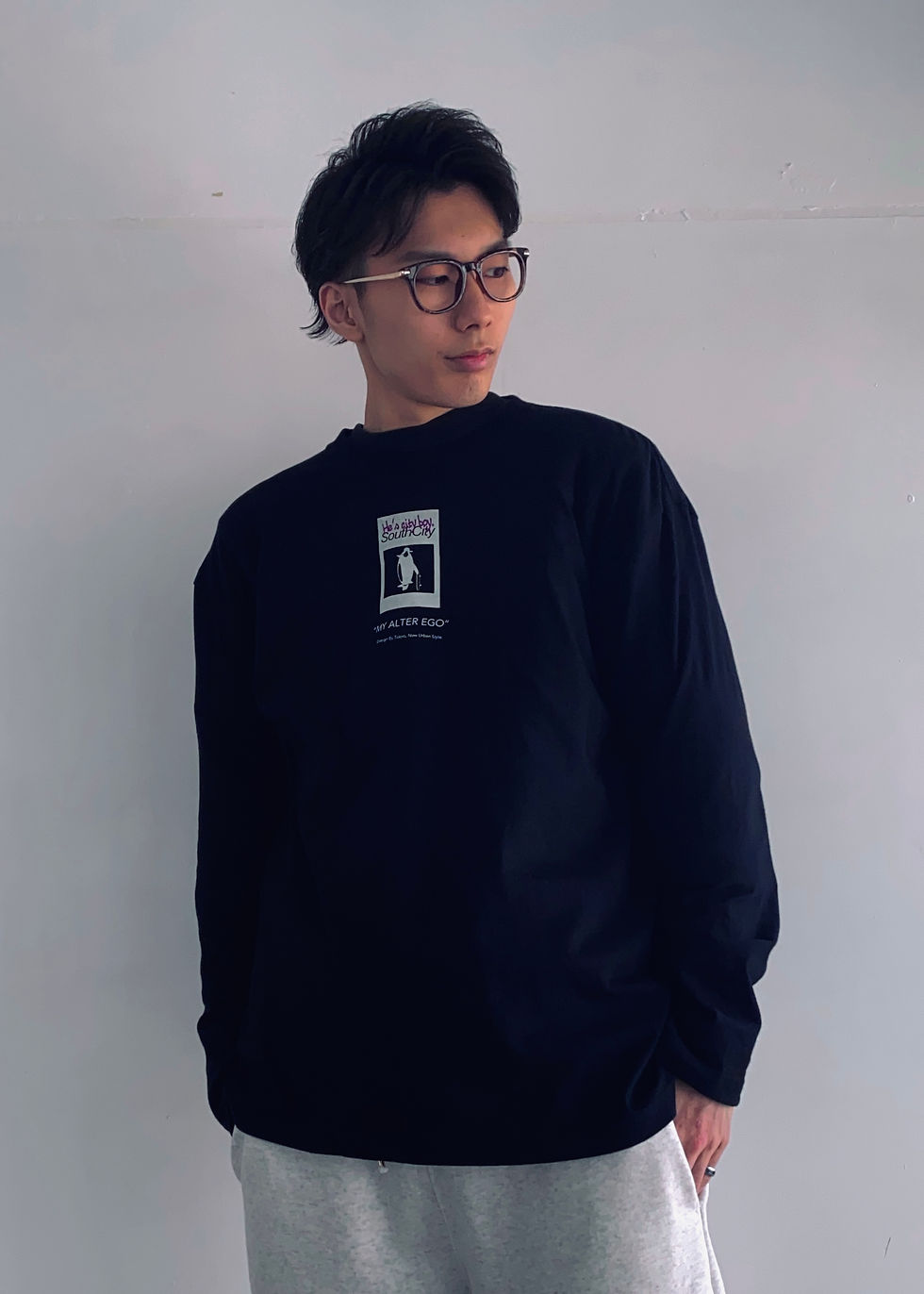 サムネイル： "MY ALTER EGO" Long TEE.(Black)