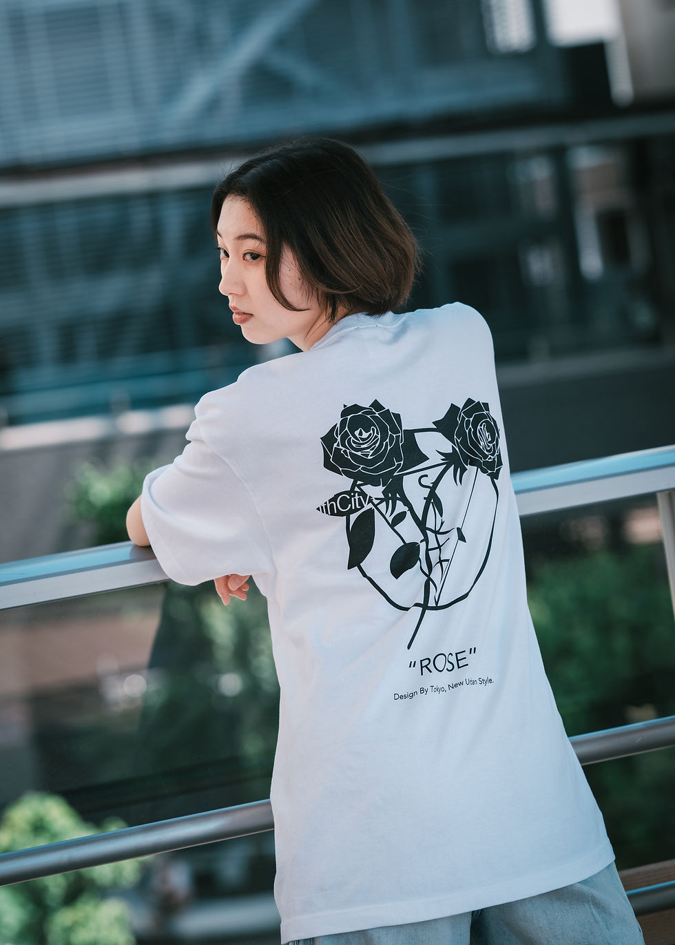 サムネイル： "ROSE" OVER SIZE TEE.(White)