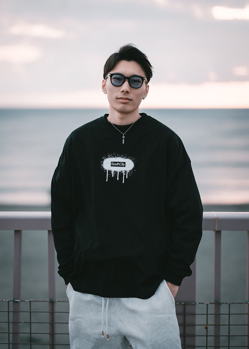 サムネイル： "DRIPPING" OVER SIZE Long TEE.(Black)