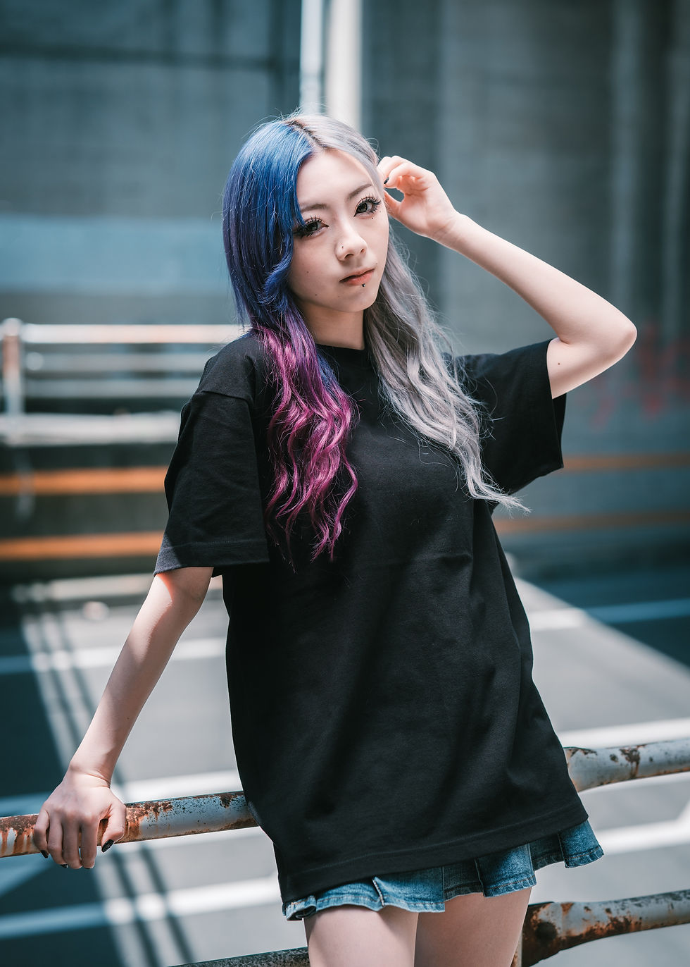 サムネイル： "ROSE" OVER SIZE TEE.(Black)