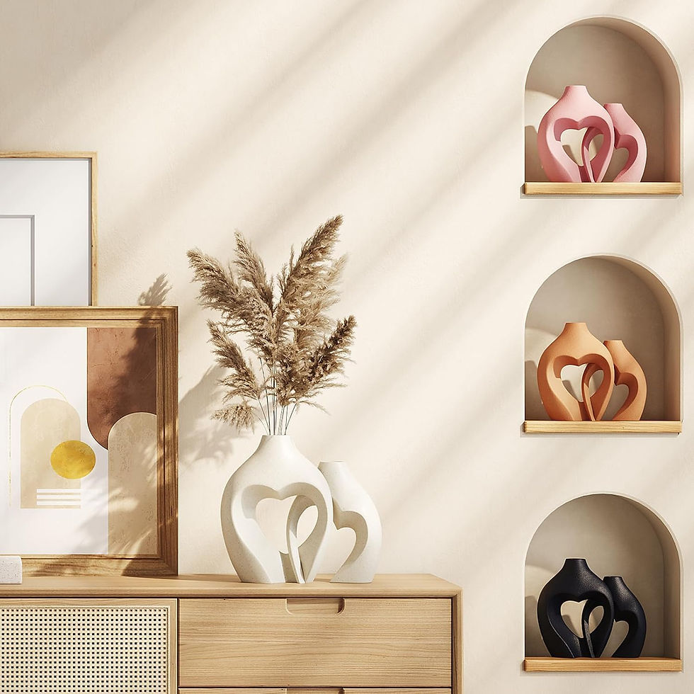 Thumbnail: Zormon Intertwined Heart Ceramic Vase Set of 2 Matte White