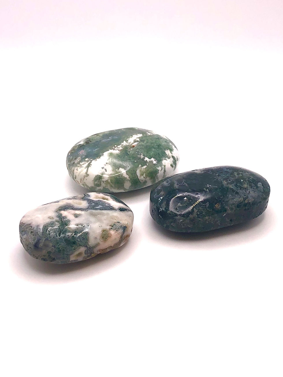 Mossy Agate Palm Stones