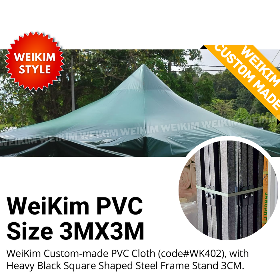 Thumbnail: WeiKim SET 3Mx3M PVC Tarpaulin Cloth with Heavy Steel Frame #WK402