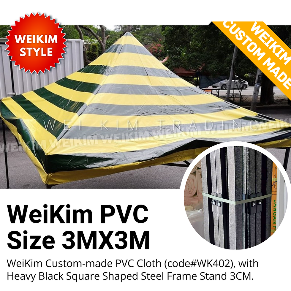 Thumbnail: WeiKim SET 3Mx3M PVC Tarpaulin Stripe Cloth with Heavy Steel Frame #WK402