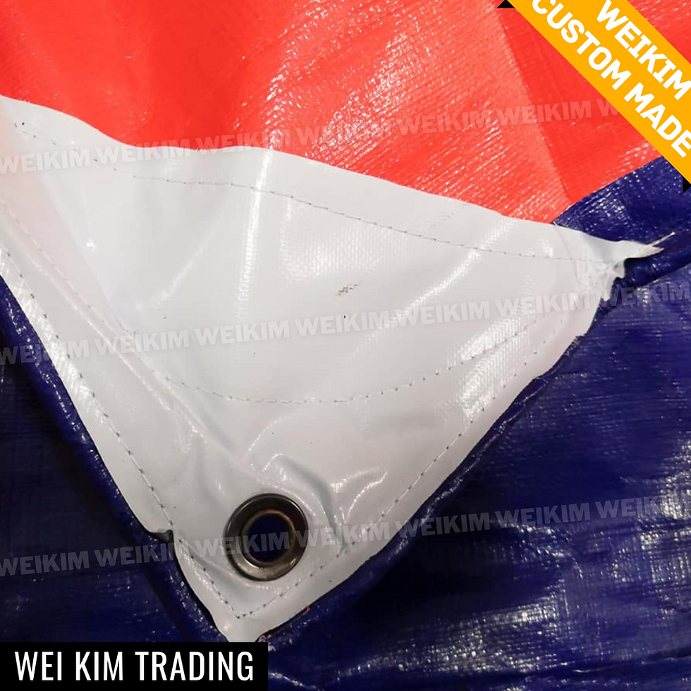 Thumbnail: WeiKim Kanvas Biru Oren PE Tebal Flat Sheet Lori Tanah