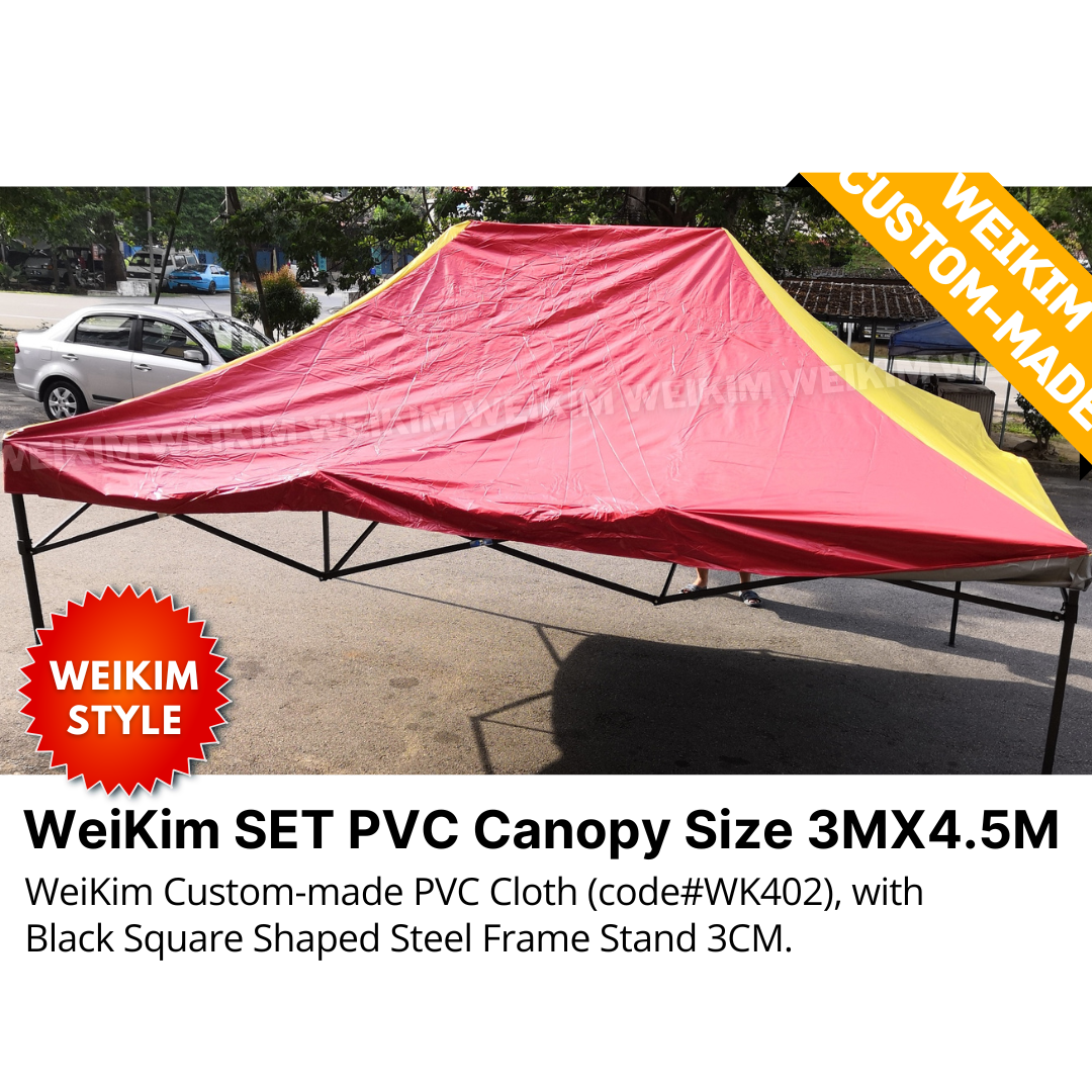 WeiKim SET 3Mx4.5M PVC Tarpaulin Cloth with Steel Frame #WK402