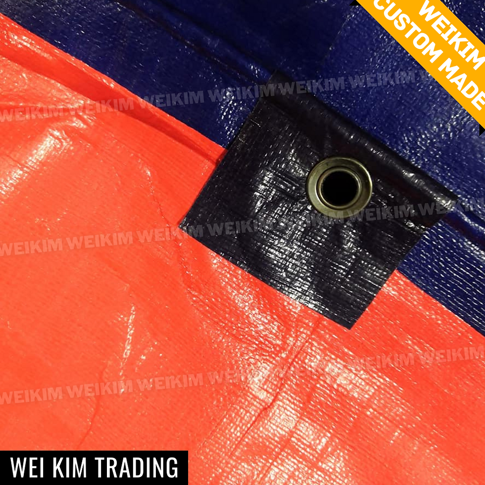 Thumbnail: WeiKim Kanvas Biru Oren PE Tebal Flat Sheet Lori Tanah