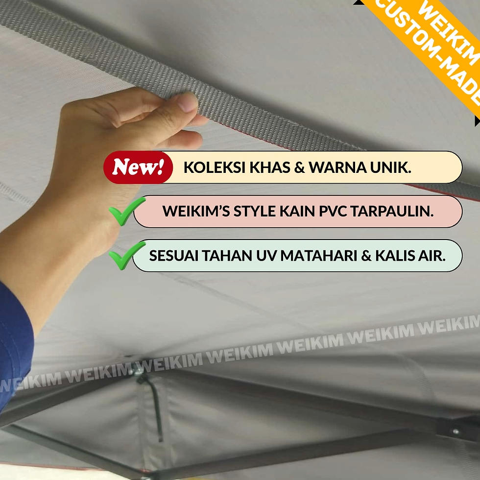 Thumbnail: WeiKim Kain sahaja 3Mx3M PVC Silver UV Tanpa Rangka #WK402HD