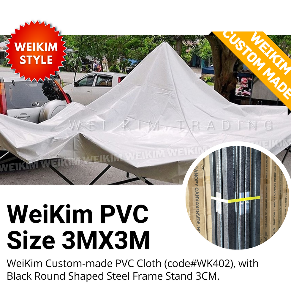 Thumbnail: WeiKim SET 3Mx3M PVC Tarpaulin Cloth with Round Steel Frame #WK402