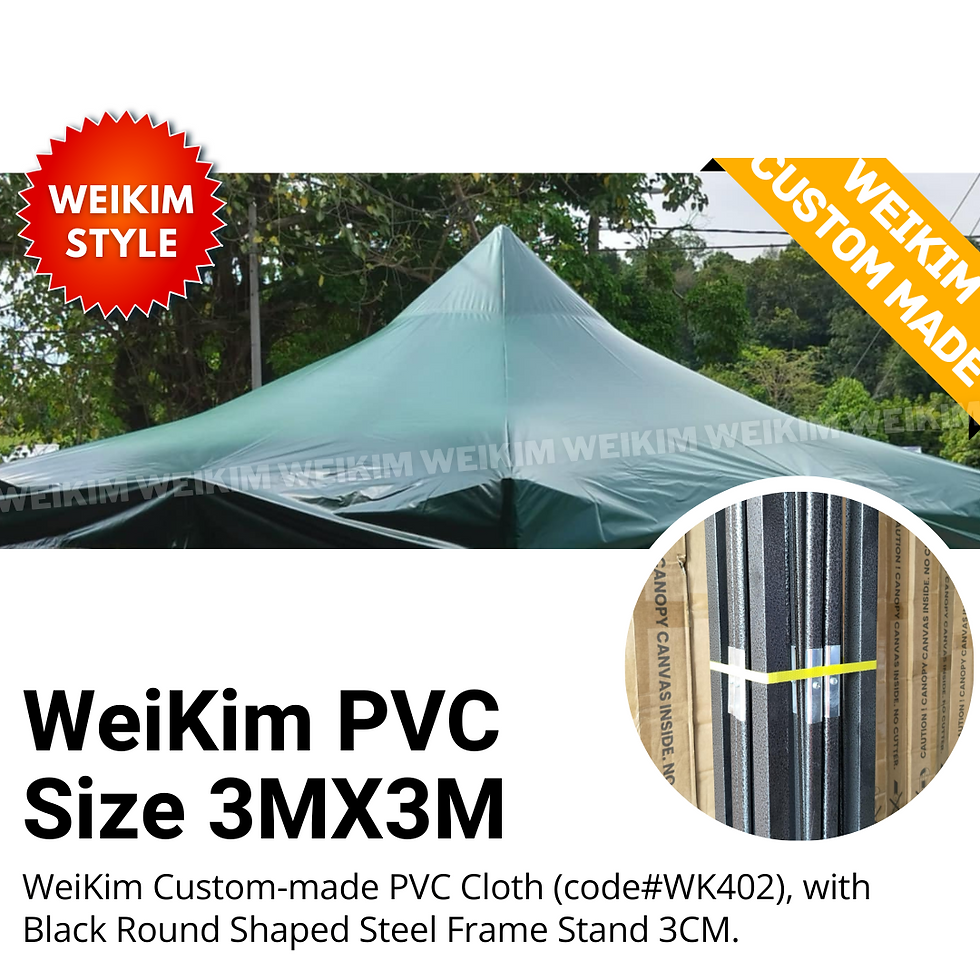 Thumbnail: WeiKim SET 3Mx3M PVC Tarpaulin Cloth with Round Steel Frame #WK402