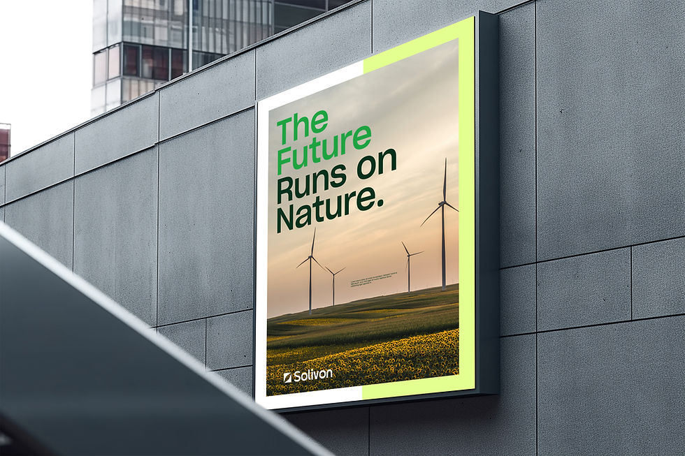 Solivon wind and solar energy branding visual