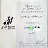 Leon's IICRC advanced stain removal certificate