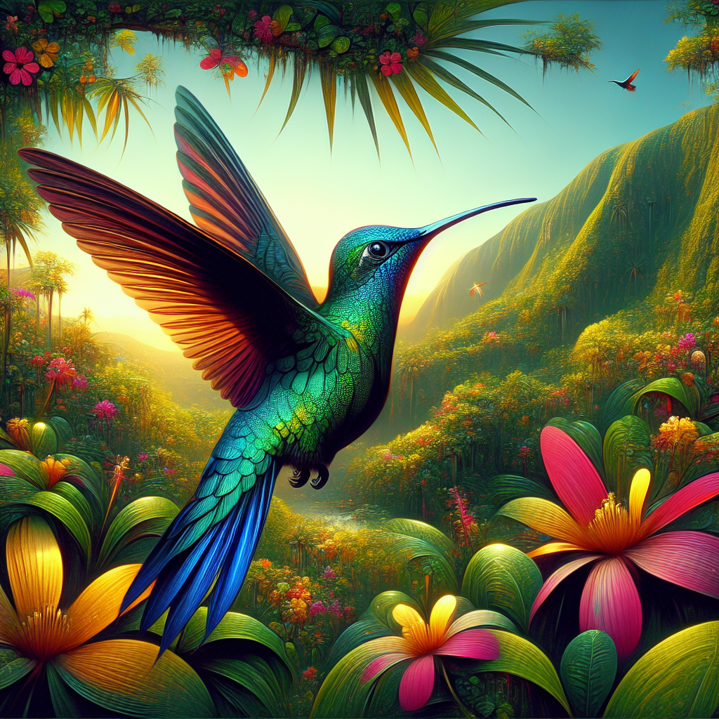 A serene image of a hummingbird