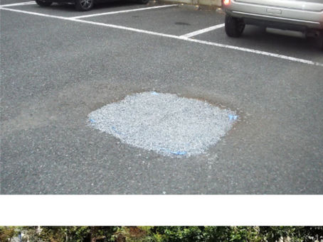 第二駐車場の穴をふさぎました