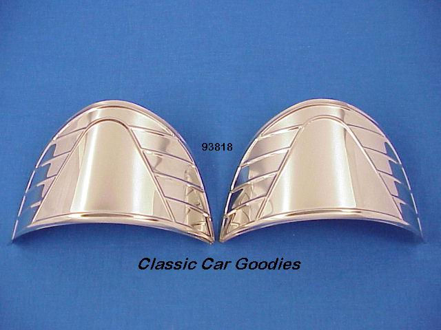 Stainless Steel Ribbed 7 1/4" Headlight Visors