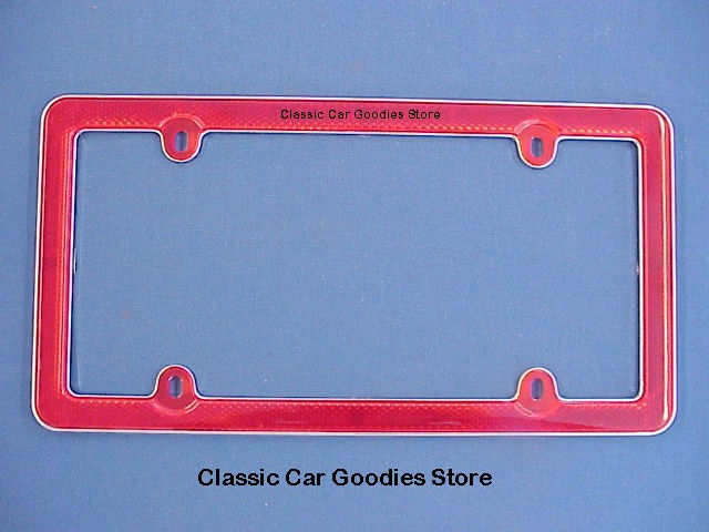 Red Reflector License Plate Frame
