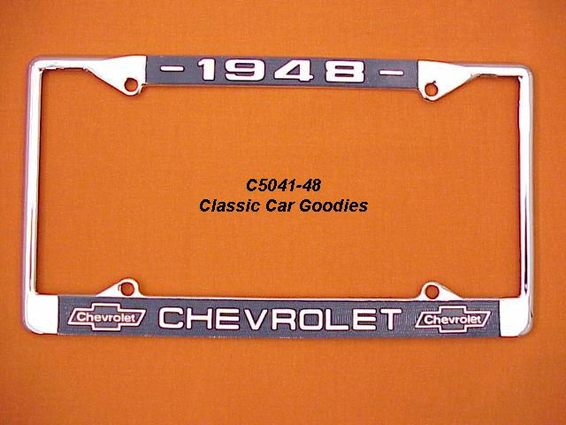 Thumbnail: 1940 - 1949 Chevy Chrome Bowtie License Plate Frame Metal