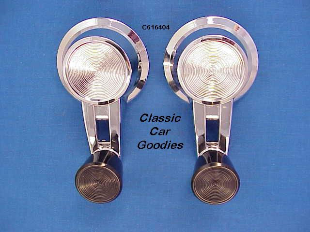 1961-1964 Chevy Chrome Wing Window Handles with Black Knob