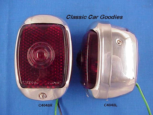 Thumbnail: 1937-1938 Chevy Stainless Tail Lights With Glass Lenses