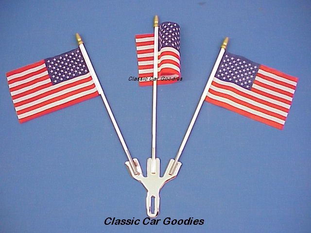 Chrome Flag Holder With Three Flags