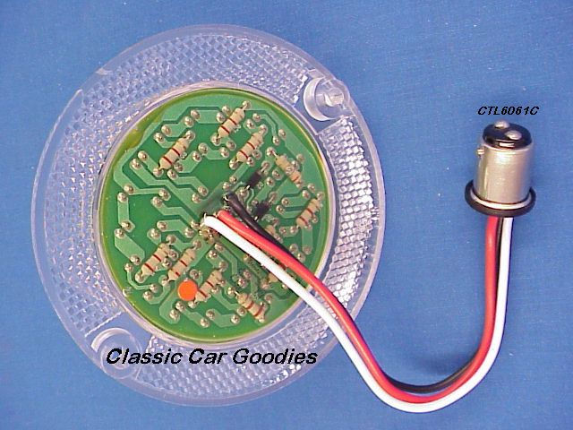 Thumbnail: 1960-1961 Chevrolet Red LED Tail Light Pair With Clear Lenses