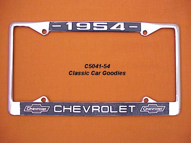 Thumbnail: 1950 - 1959 Chevy Chrome Bowtie License Plate Frame Metal