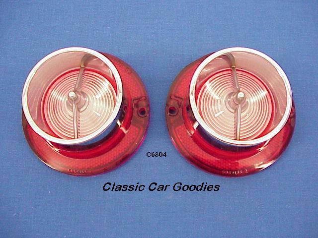 1963 Chevrolet Reverse Light Lenses With Chrome Rims