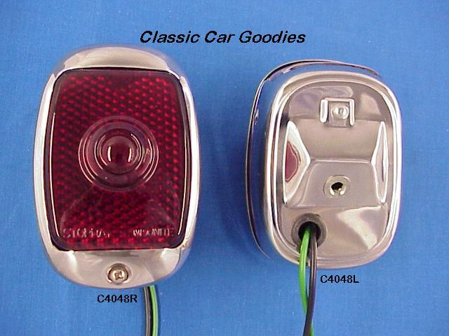 Thumbnail: 1937-1938 Chevy Stainless Tail Lights With Glass Lenses