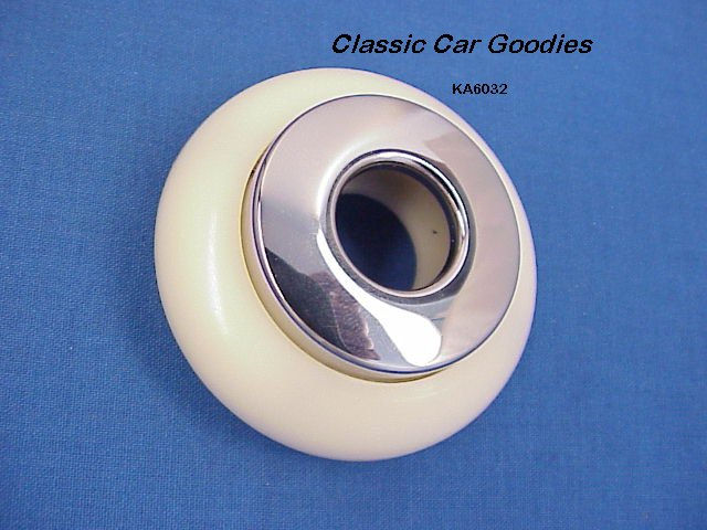 Thumbnail: 1949-1950 Ford Door & Window Escutcheons (2) Chrome Ivory