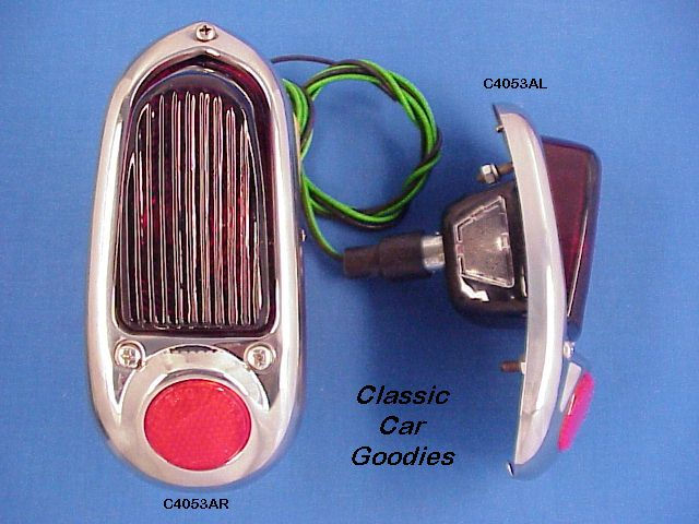 Thumbnail: 1949-1950 Chevrolet Tail Lights Assemblies Chrome Bezel