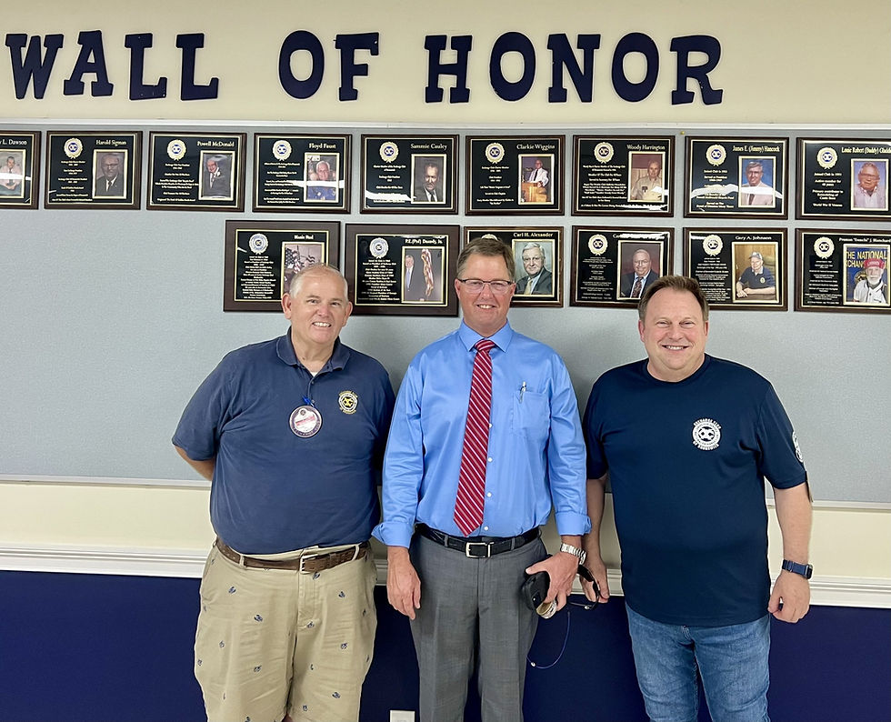 Pictured from left to right Pres. Steven Floyd, Danny Smith and Vice Pres. Kirk Loard