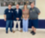 Pictured from left to right Vice Pres Kirk Loard, Leslie Manoukian, Rep Rick Townsend, and Pres. Steven Floyd