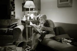parent reading to child