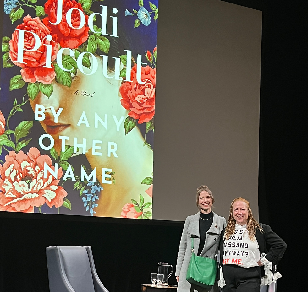 Nita Prose interviewing Jodi Picoult for her novel, By Any Other Name